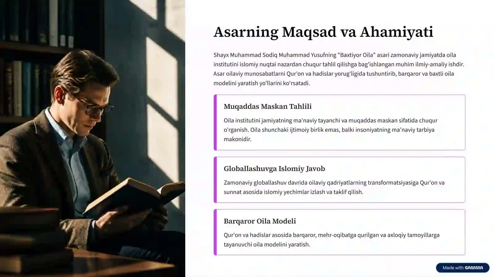 Shayx Muhammad Sodiq Muhammad Yusufning Baxtiyor Oila asaridagi islom qadriyatlari 2