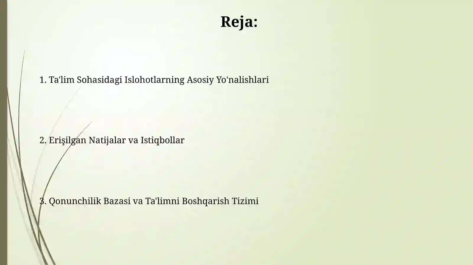 O’zbekistonda ta’lim sohasida amalga oshirilgan islohotlar 2