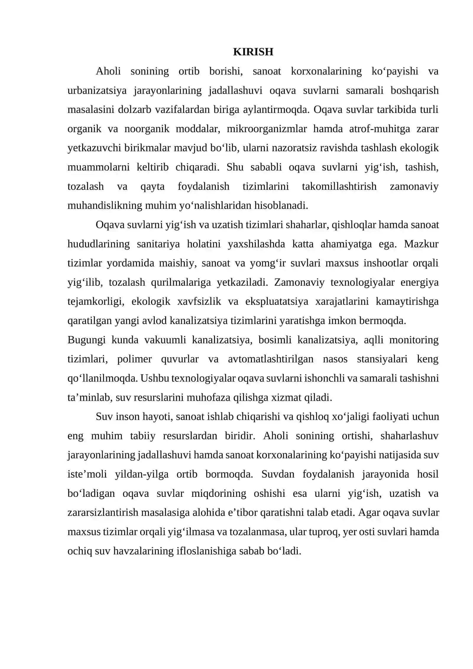 Oqava suvlarni yigʻish va uzatish tizimlarining zamonaviy turlari 2
