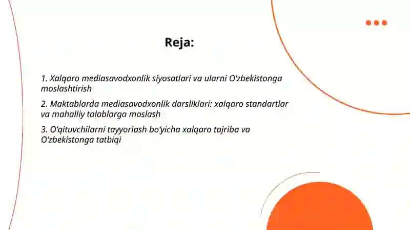 Mediasavodxonlik boʻyicha xalqaro tajriba va uni Oʻzbekistonga moslashtirish 2