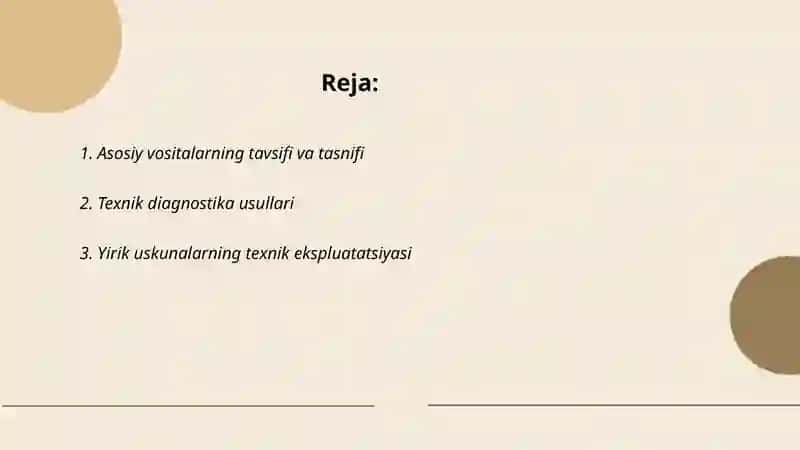 Asosiy vositalarning texnik holati tahlili 2