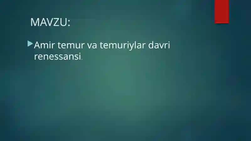 Temuriylar  davri renessansi 2