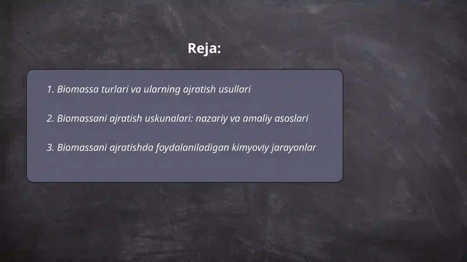 Biomasalarni ajratish tiplari va qolanilishdan asosiy maqsad va uskunalar 2