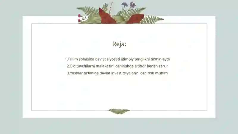 Davlatning ta'lim sohasidagi ijtimoiy siyosati 2