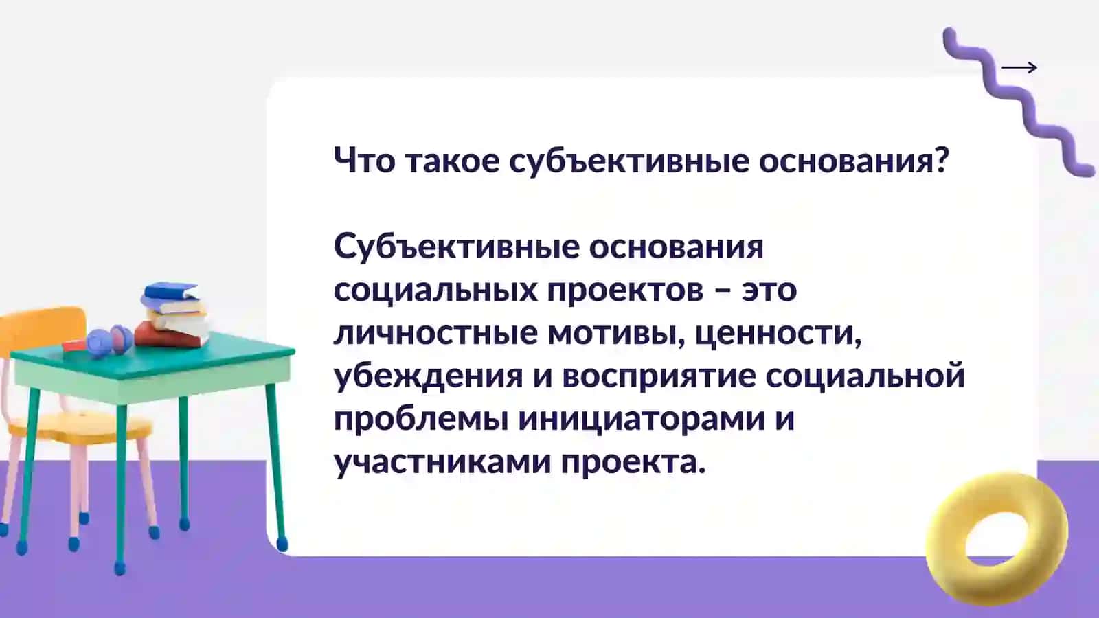 Субьективные основания  социальных проектов 2