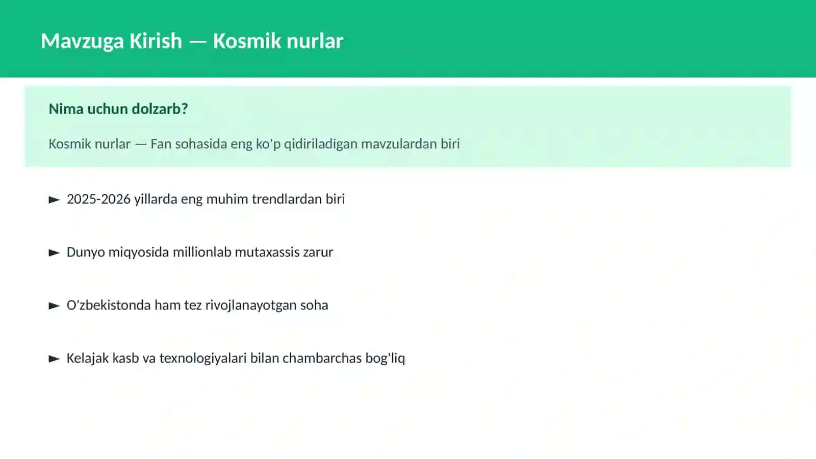 KOSMOSNI TADQIQ 2