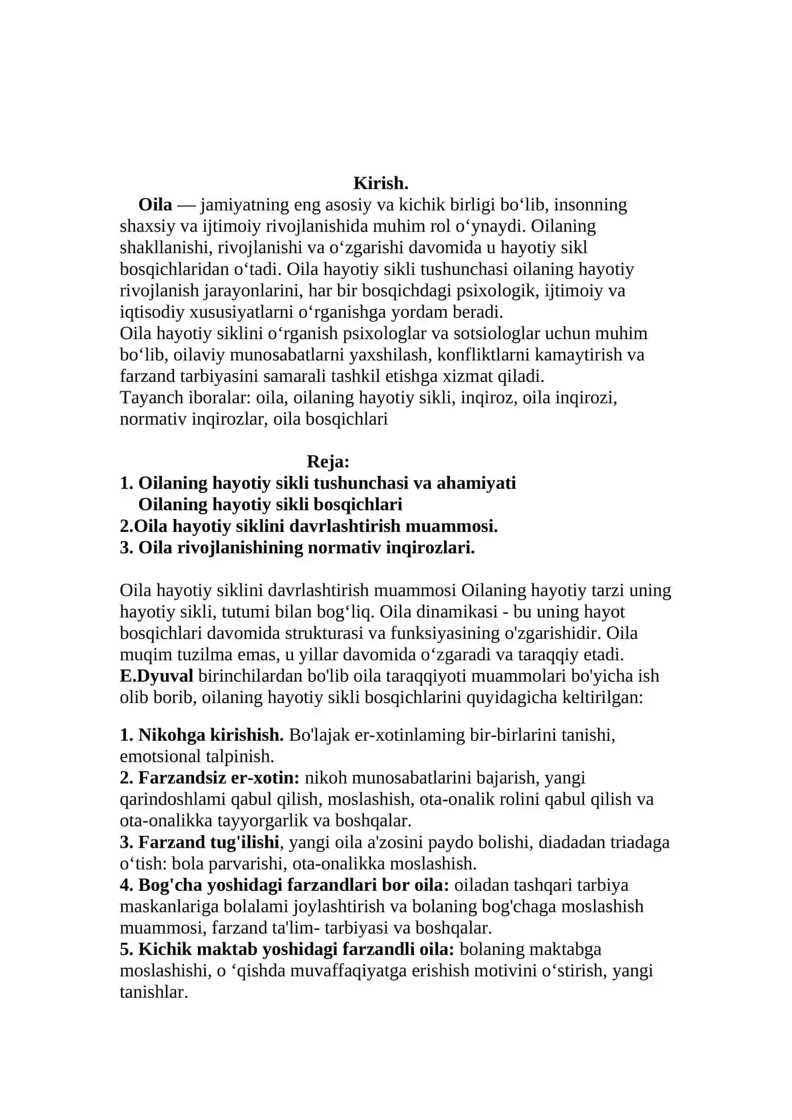 ’’Oilaning hayotiy sikli’’ 2