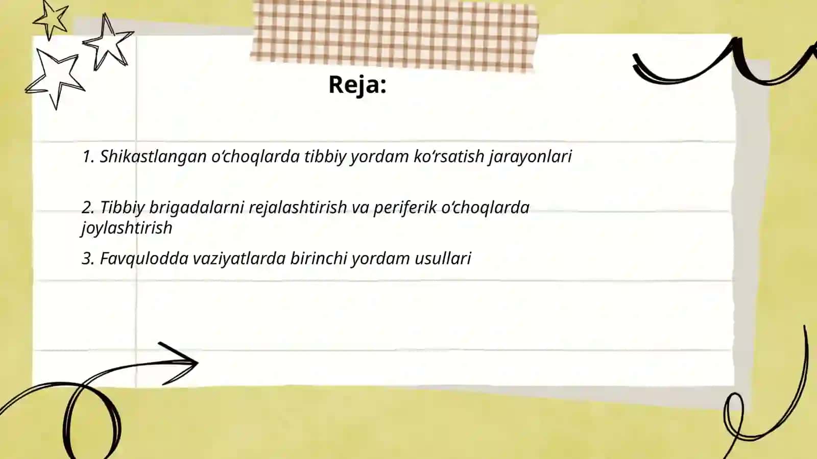 Shikastlangan o‘choqlarda tibbiy yordamni tashkil qilish 2
