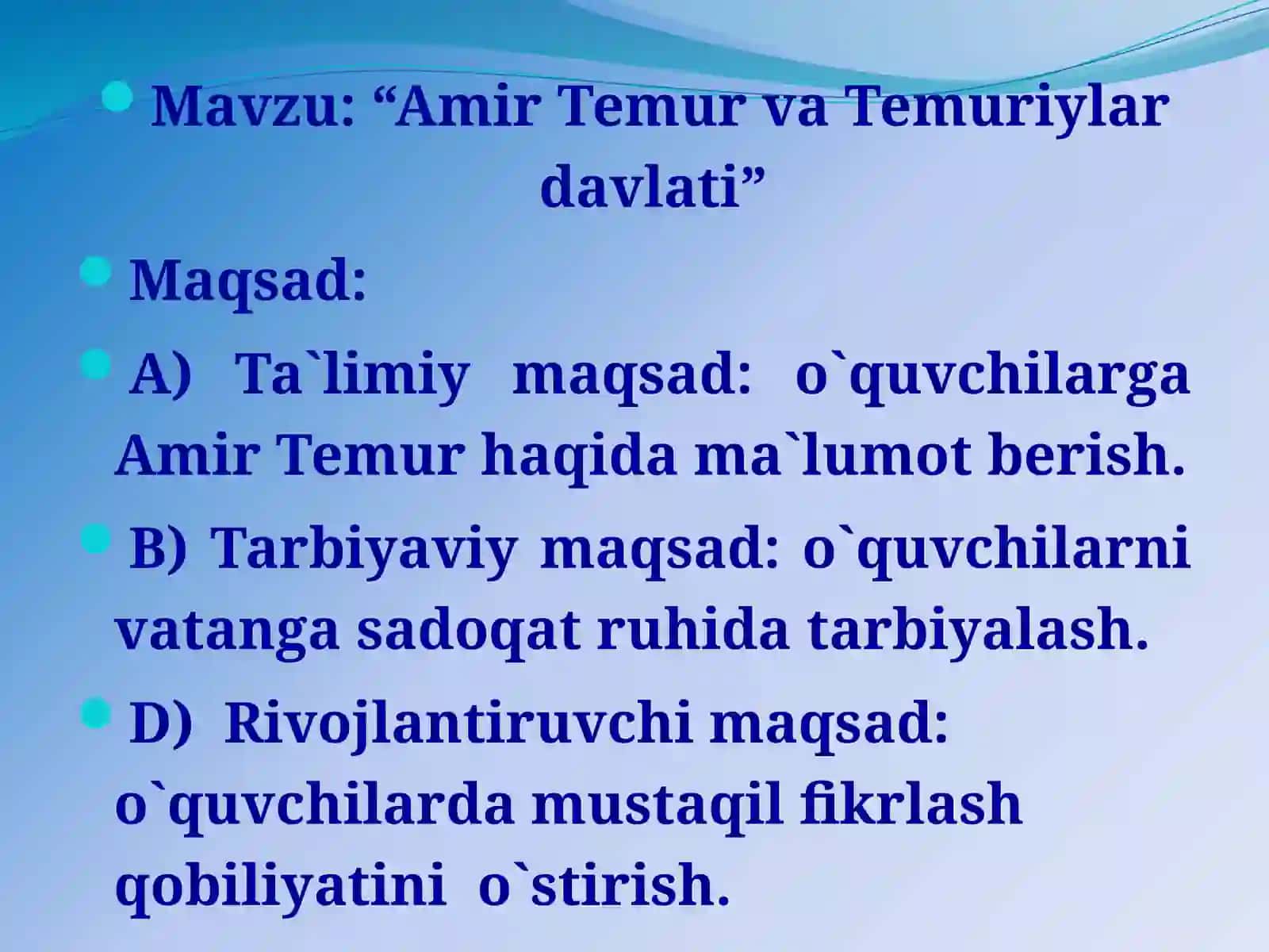 Amir Temur va Temuriylar davlati 2