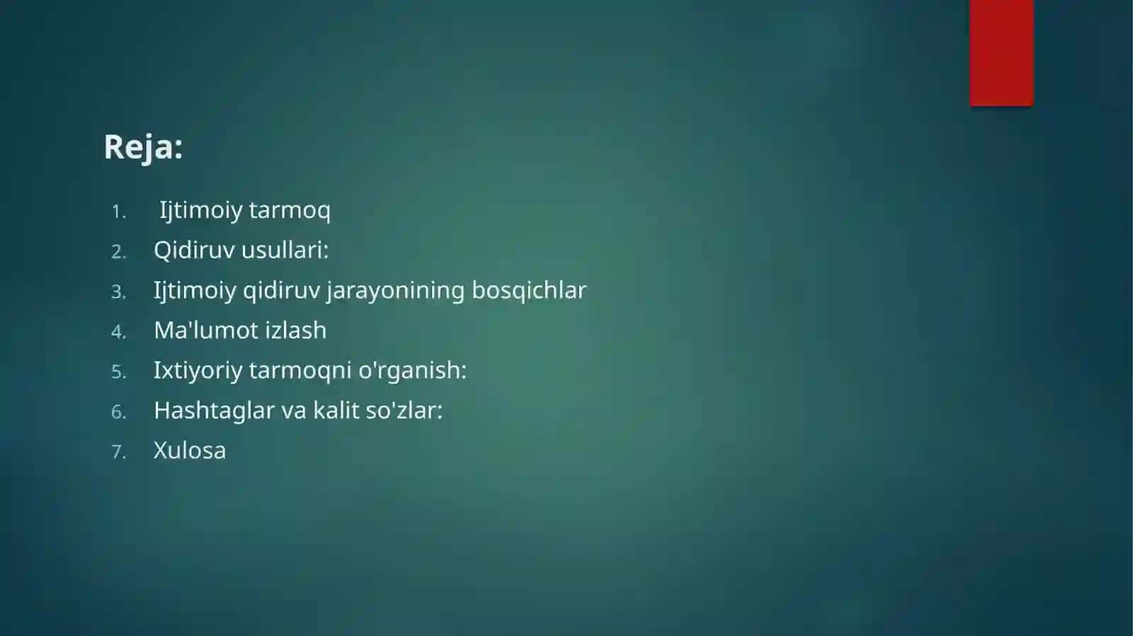 IJTIMOIY TARMOQLARDA QIDIRUV 2
