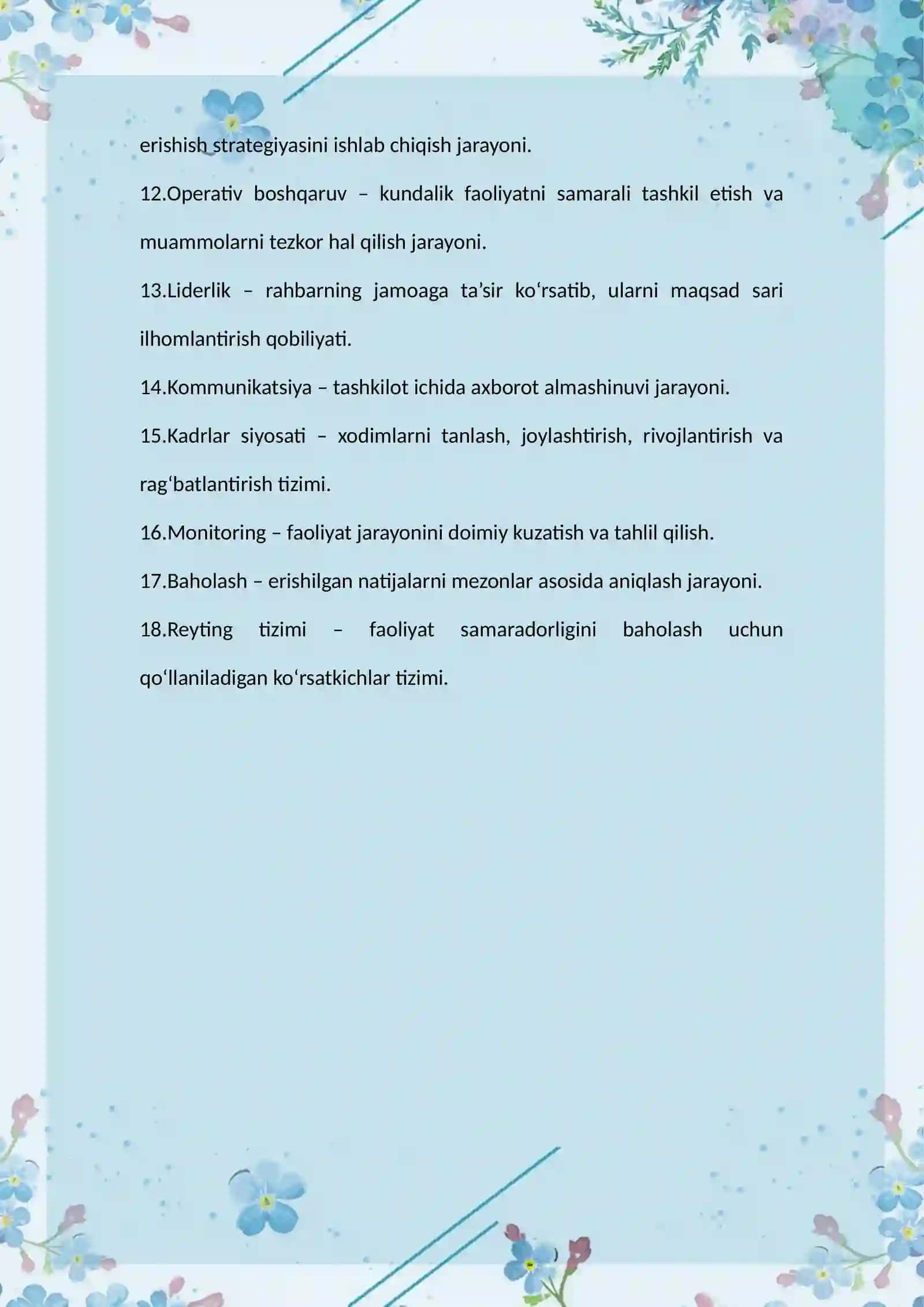 MTT faoliyatini tashkil etish va menejment 2