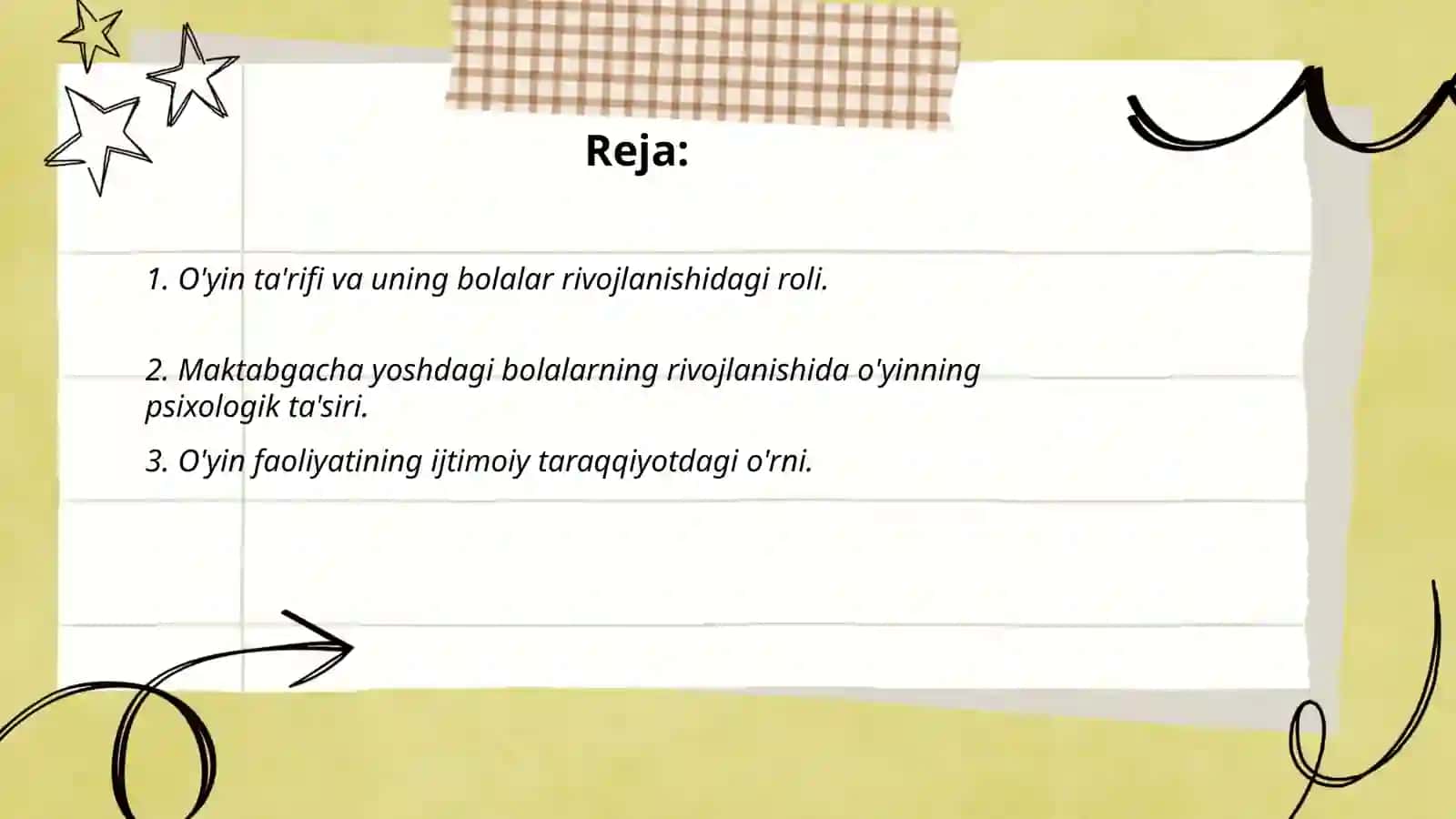 Oʼyin maktabgacha yoshdagi bolaning yetakchi faoliyati sifatida 2
