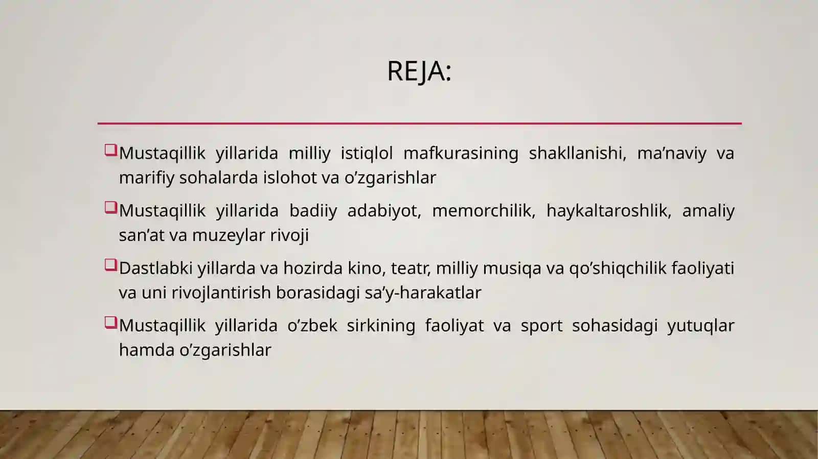 Mustaqillik yillarida ma’naviy va madaniy taraqqiyot 2