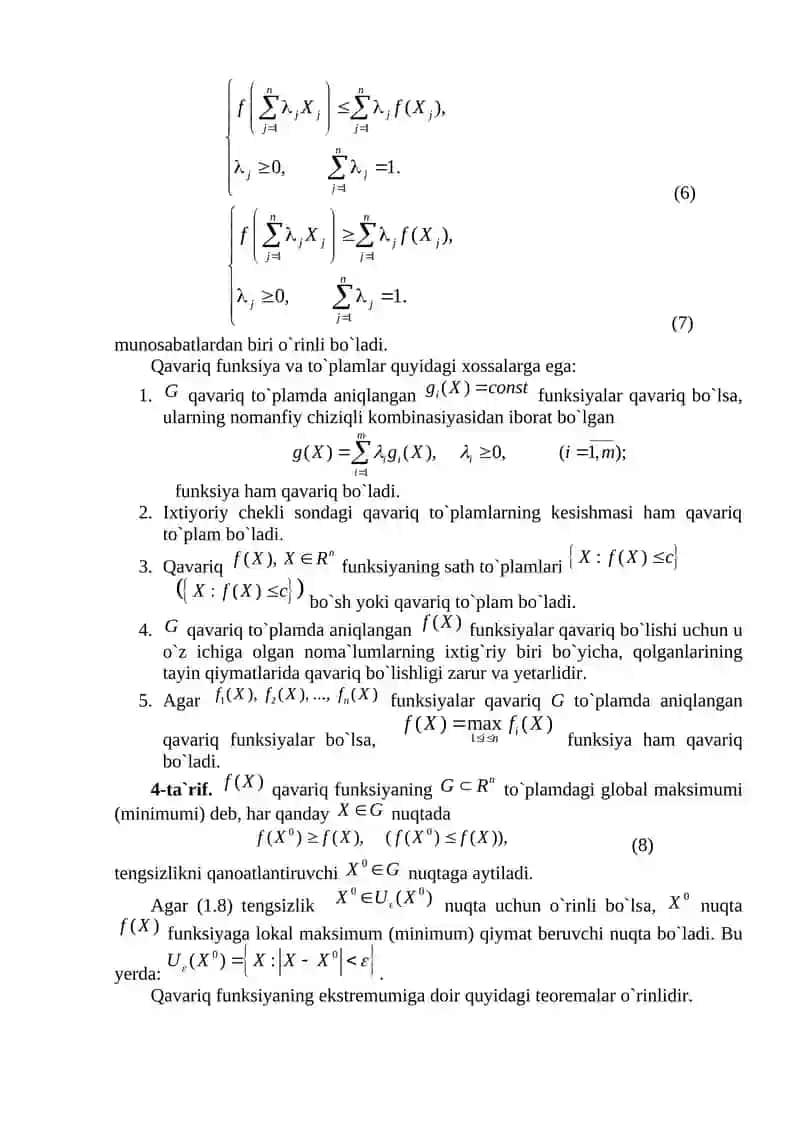 Qavariq programmalashtirish masalalari 2