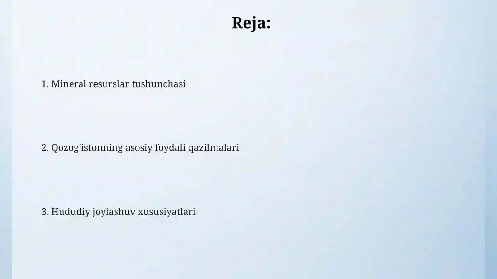 Qozogʻiston Respublikasining Mineral Xomashyo Resurslari 2