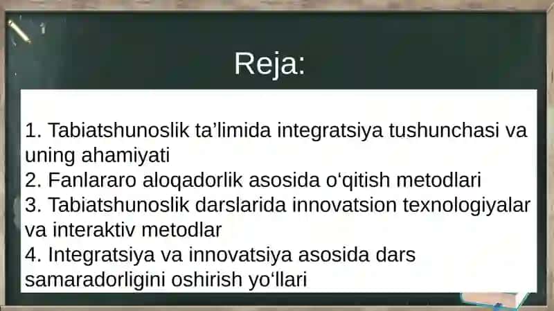 Tabiatshunoslik fanini o‘qitishda ta’lim integratsiyasi va innovatsiyasi 2
