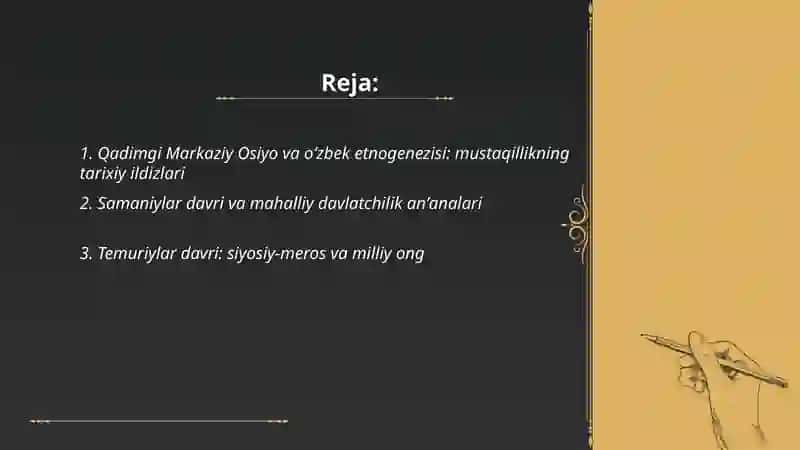Oʻzbekistonda mustaqillik gʻoyalarining tarixiy asoslari 2