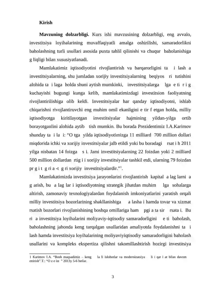 Investitsiya loyihalarini amalga oshirishning ahamiyati 2