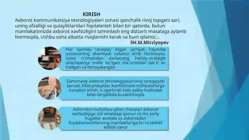 Axborot xavfsizligi va axborotlarni himoyalash usullari 2