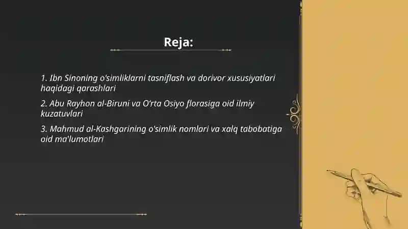 Oʻrta Osiyo olimlarining o'simliklar haqidagi fikrlari 2