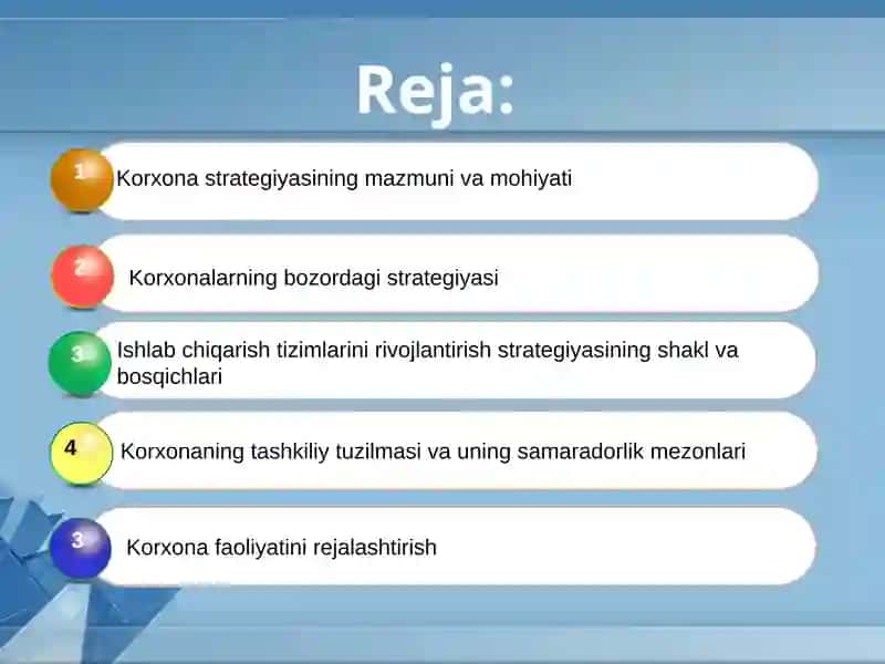Sanoat korxonalarini rivojlantirish strategiyasini shakllantirish 2