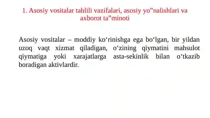 ASOSIYVOSITALAR HOLATI VA ULARDAN SAMARALI FOYDALANISH TAHLILI 2