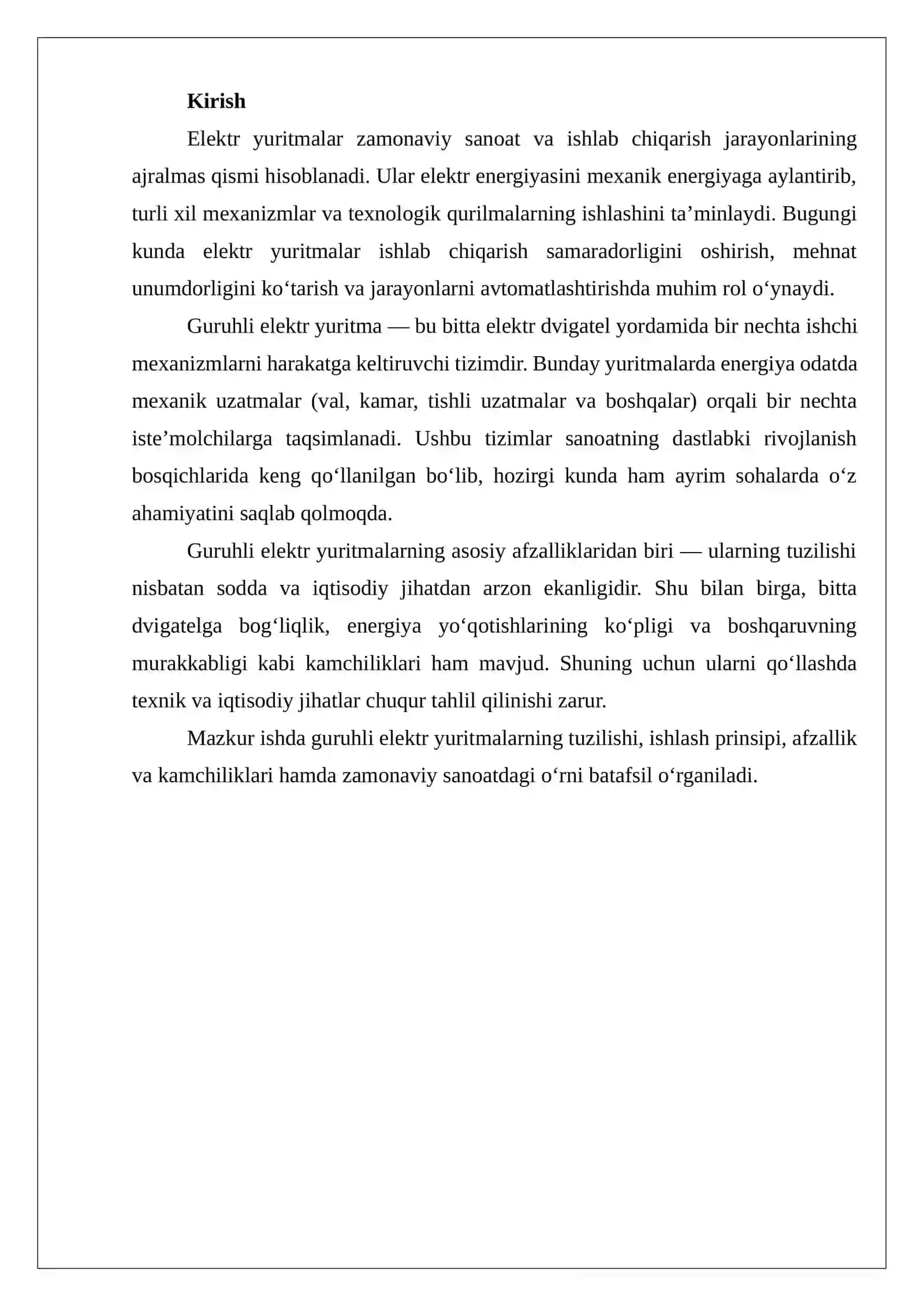 Guruhli elektr yuritmalar tahlili 2