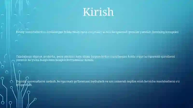 Tabiatshunoslik Fanidan Mavzular BoʻYicha Tabbiy Materiallardan KoʻRgazmali Qurollar Tayyorlash 2