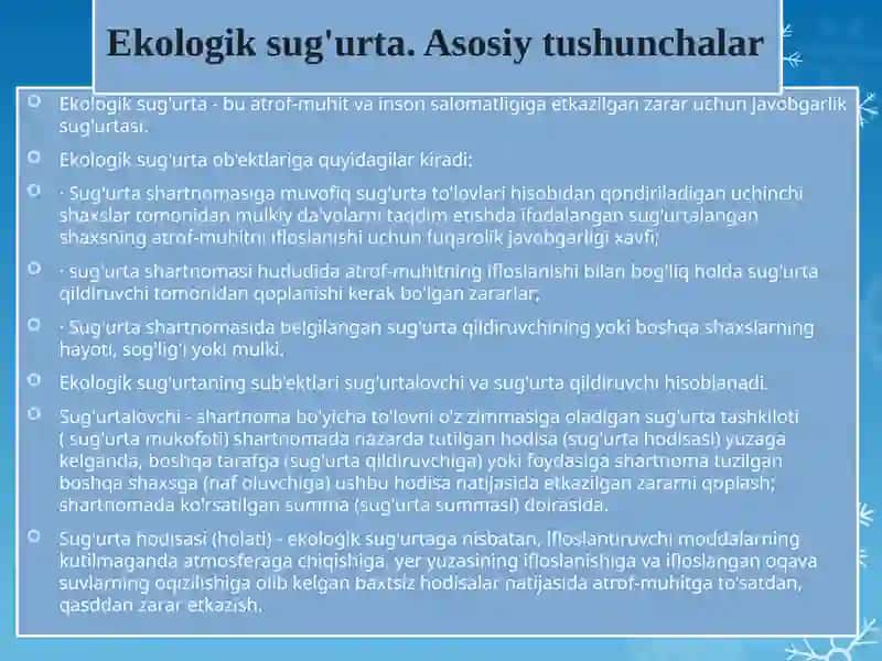 Ekologik sug’urta 2