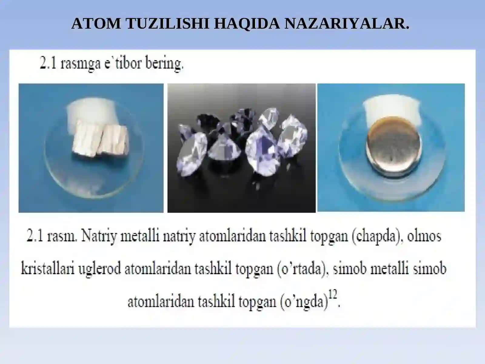 ATOM TUZILISHI HAQIDA NAZARIYALAR 2