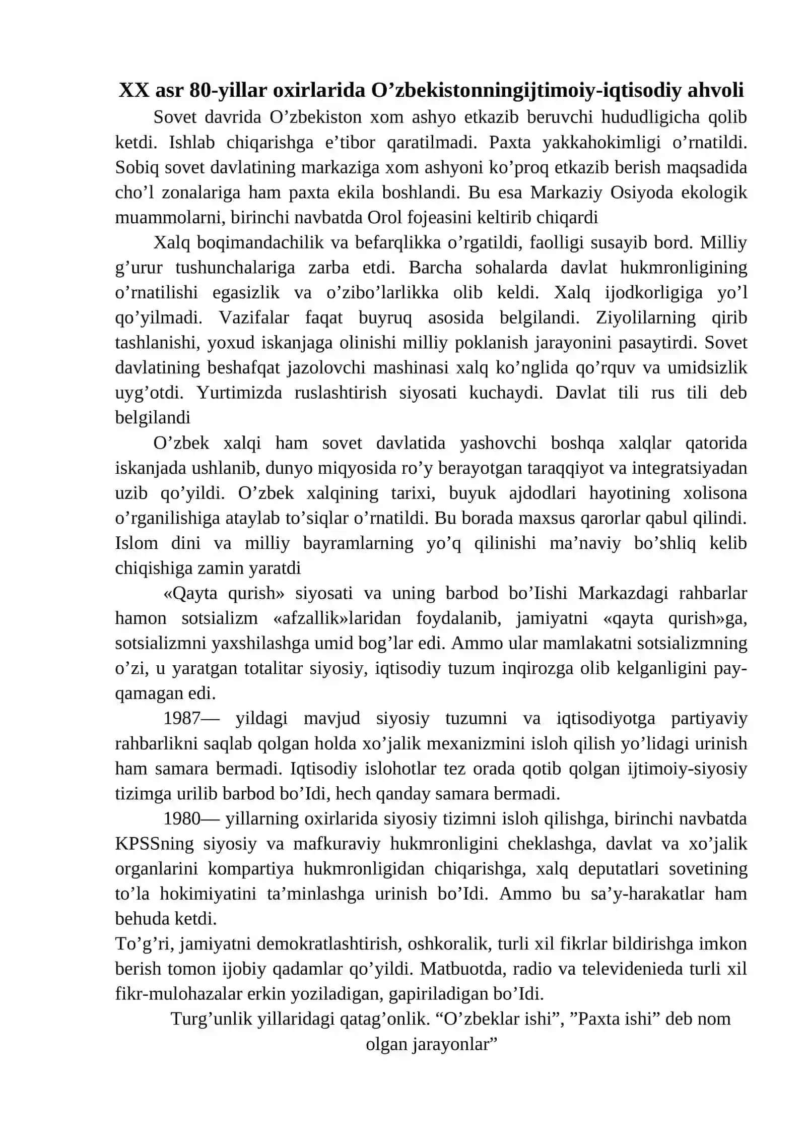 O’zbekistondagi ijtimoiy-iqtisodiy jarayonlar 2