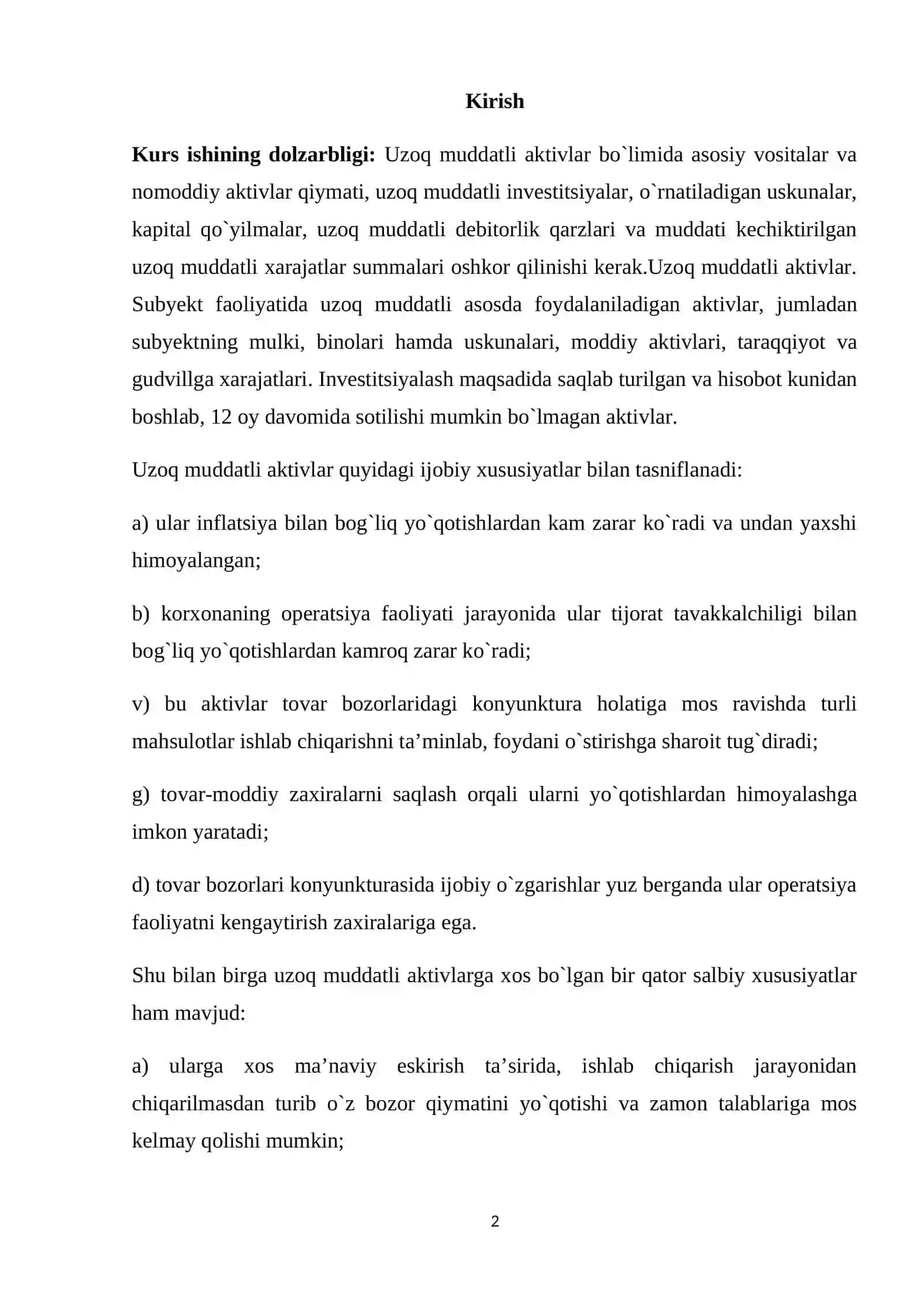 UZOQ MUDDATLI AKTIVLAR HISOBI 2