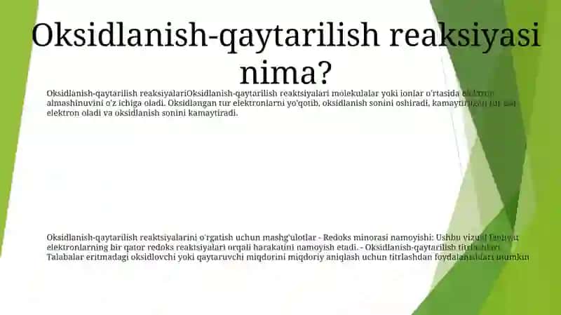 Oksidlanish-Qaytarilish Reaksiyalarini OʻQitish Metodikasi Bilan Tanishish 2