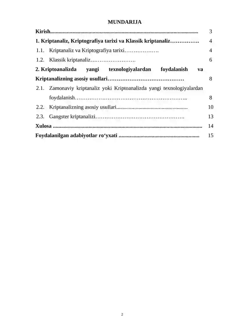 Kriptoanalizda yangi texnologiyalardan foydalanish 2