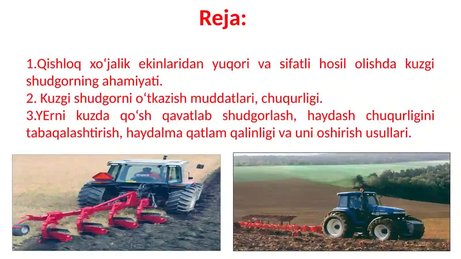 KUZGISHUDGOR.GALLA VA BOSHQA YOPPASIGA EKILGAN EKINLARDAN BO’SHAGAN YERLARNI HAYDASH 2