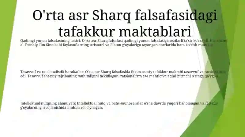 OʻRta Asr Sharq Falsafasi Va UygʻOnish Davri Xususiyatlari 2