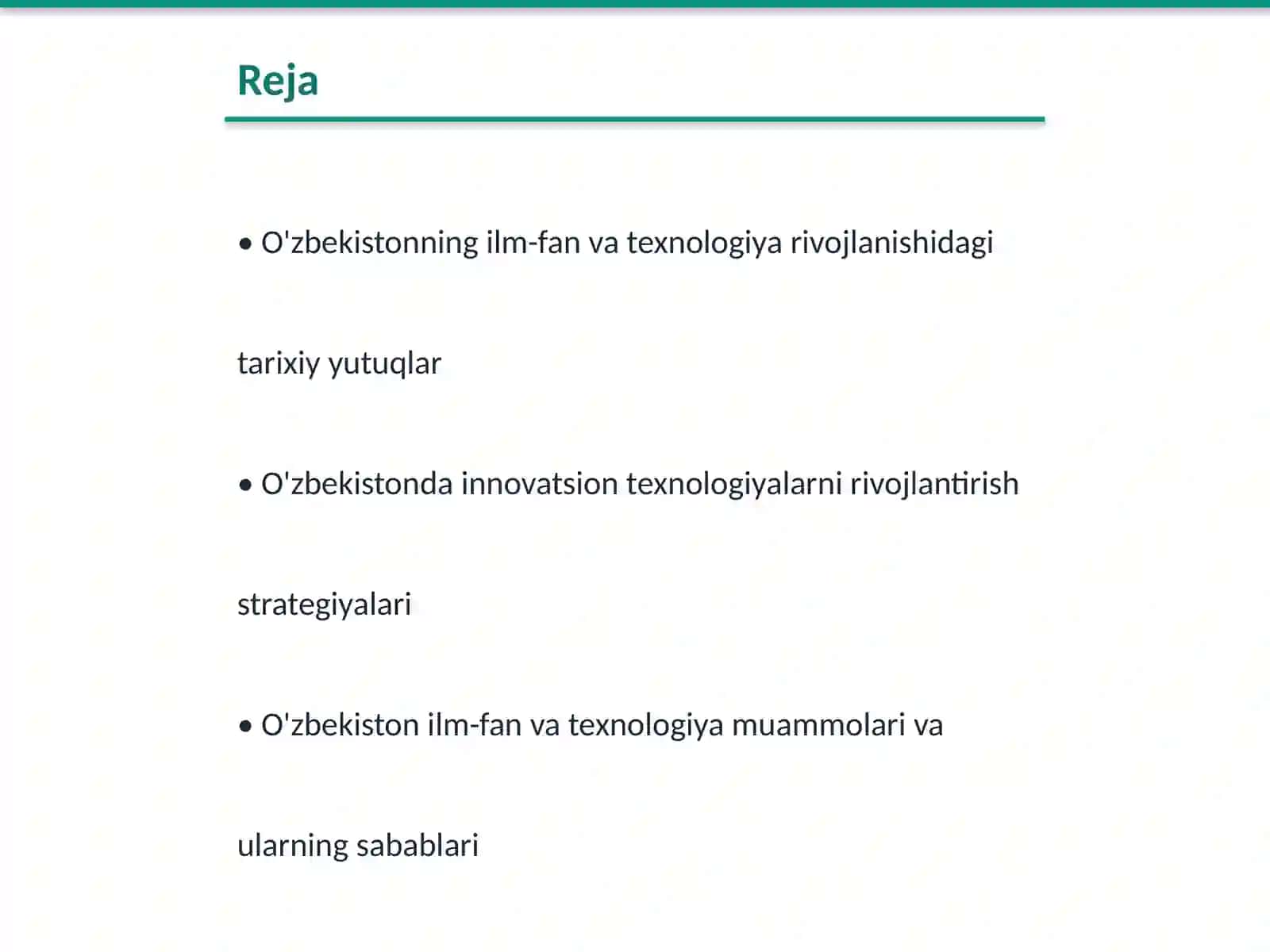 O'zbekistonning ilm-fan va texnologiya rivojlanishidagi yutuqlari va muammolari 2