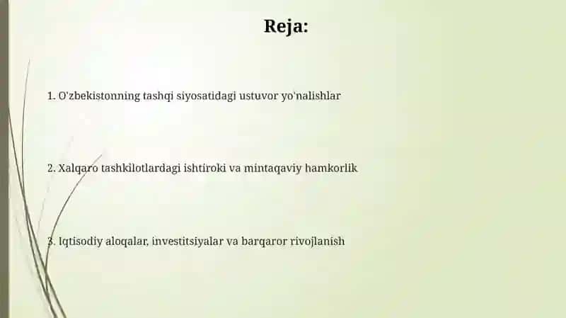 O'zbekiston va jahon hamjamiyati 2