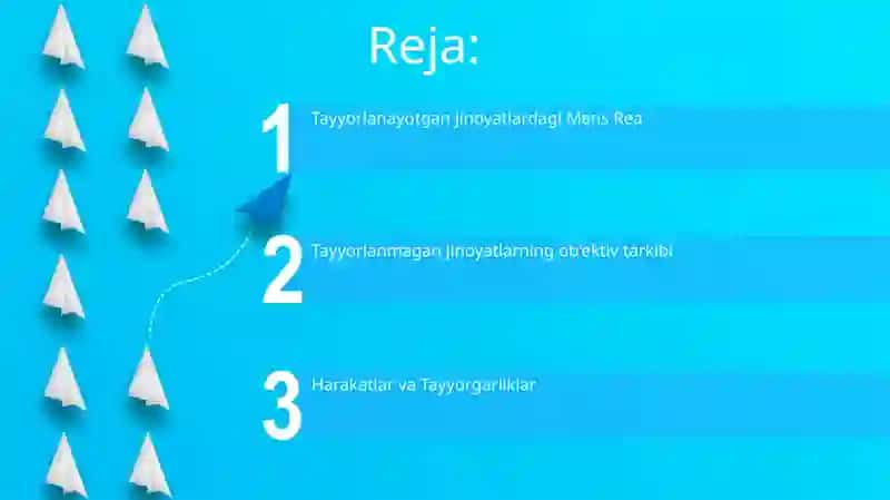 Jinoyatga tayyorgarlik koʻrish va jinoyatga suiqasd qilish 2