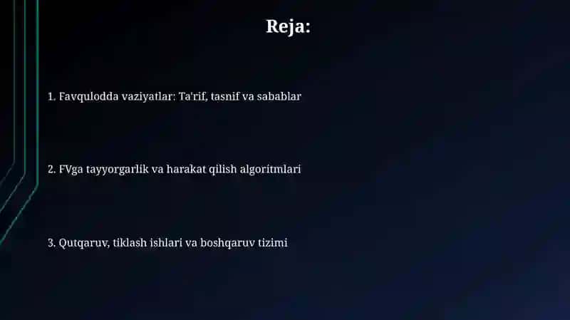 Favqulodda vaziyat (FV) tushunchasi 2