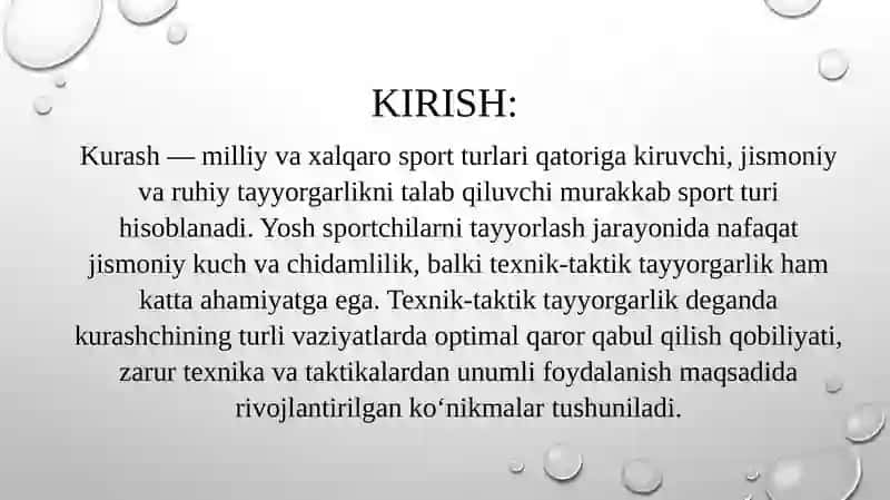 YOSH KURASHCHILARNI TEXNIK-TAKTIK TAYYORGARLIGINI RIVOJLANTIRISHDA YORDAMCHI MASHQLARDAN FOYDALANISH 2