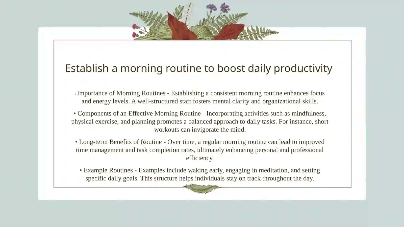 Daillyroutines and habits: speaking and writing about personal schedules 2