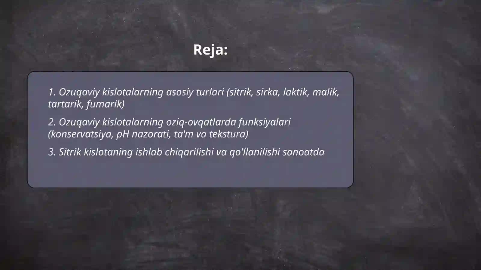 Ozuqaviy kislotalar, boʻyoqlar aromatizatorlar 2