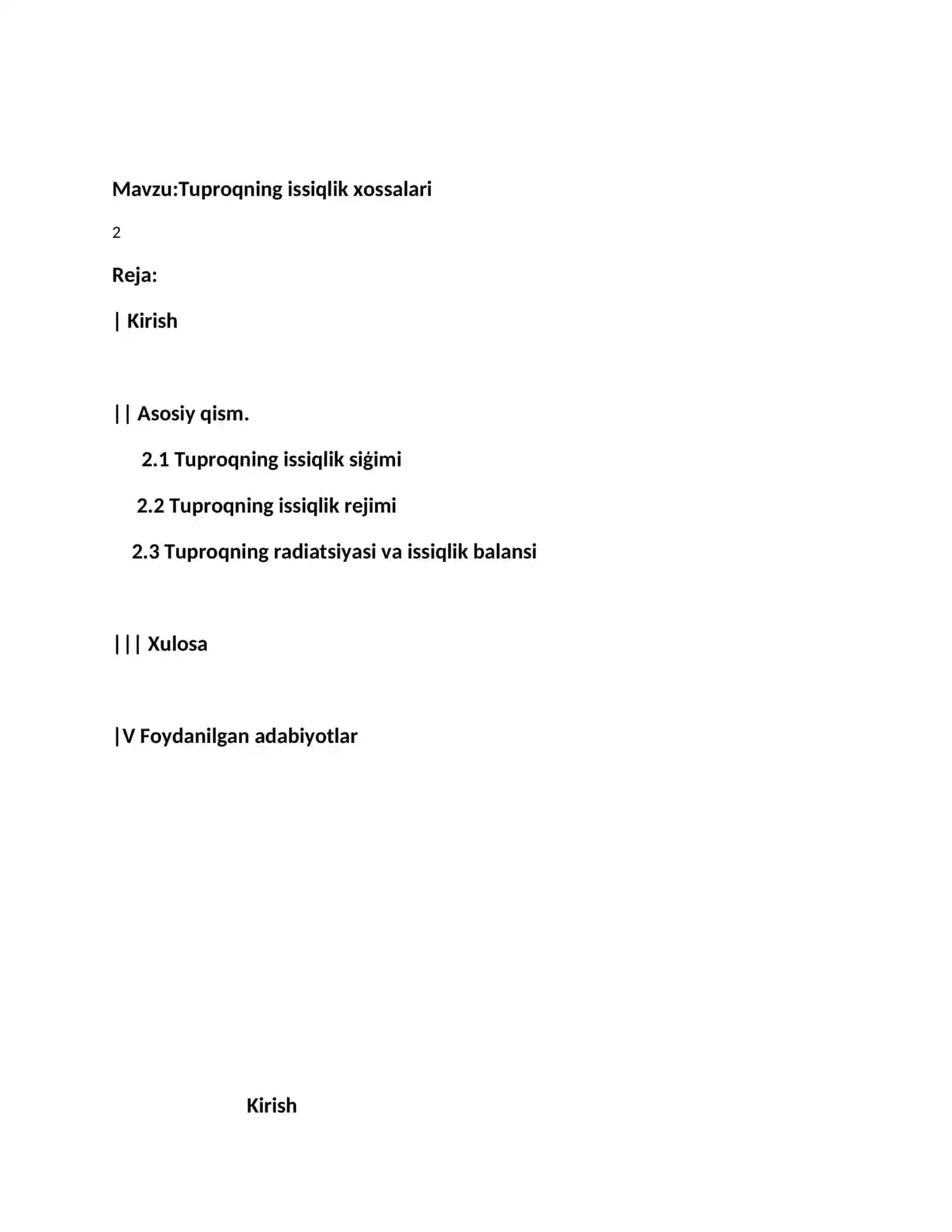 Tuproqning issiqlik xossalari 2
