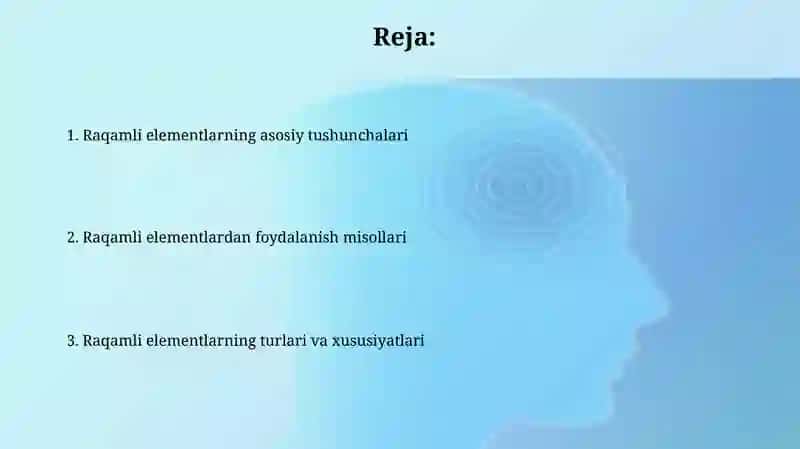 Raqamli elementlar haqida umumiy tushunchalar 2