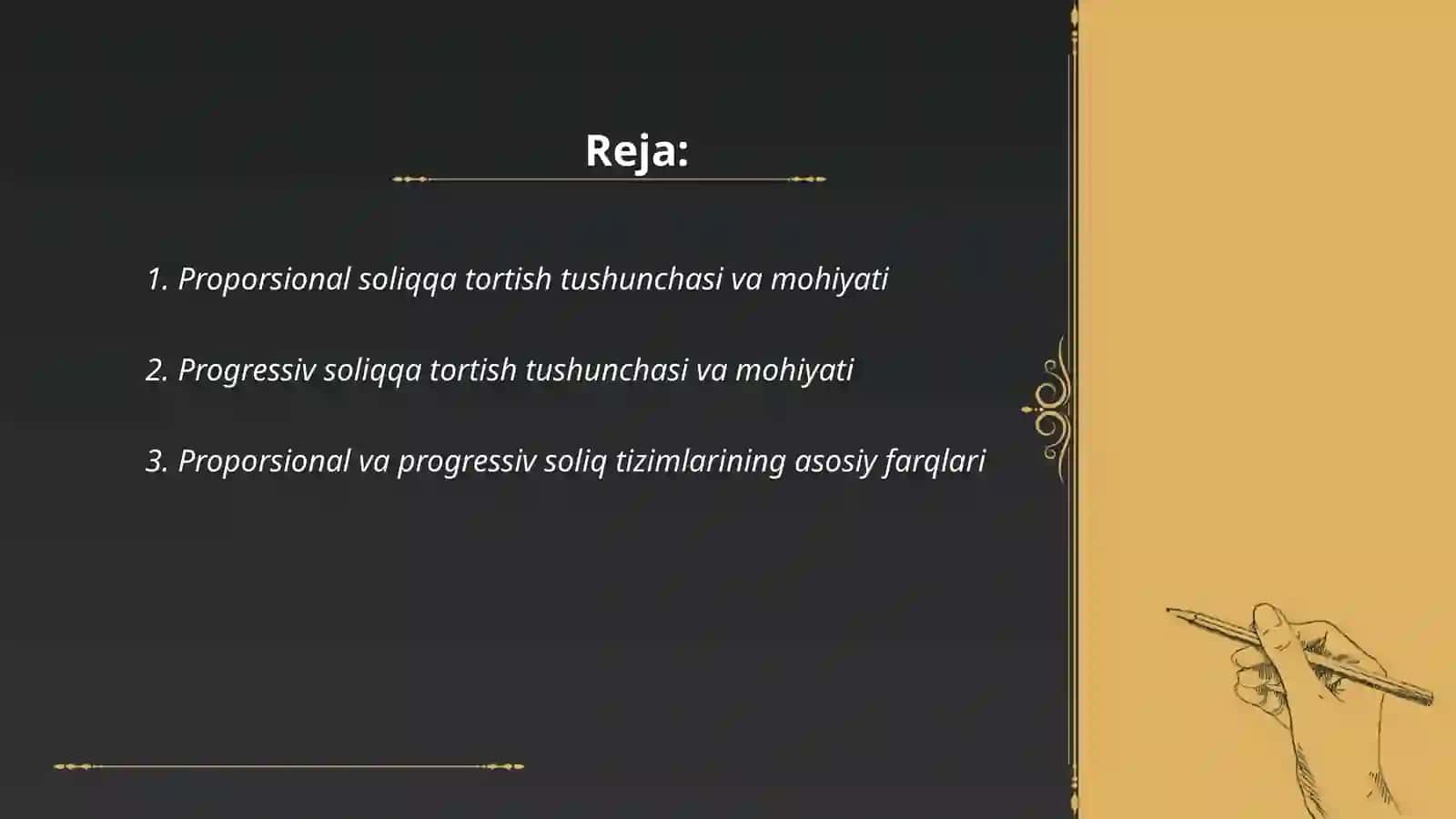 Proporsional va progressiv soliqqa tortish tushunchasi va mohiyati 2