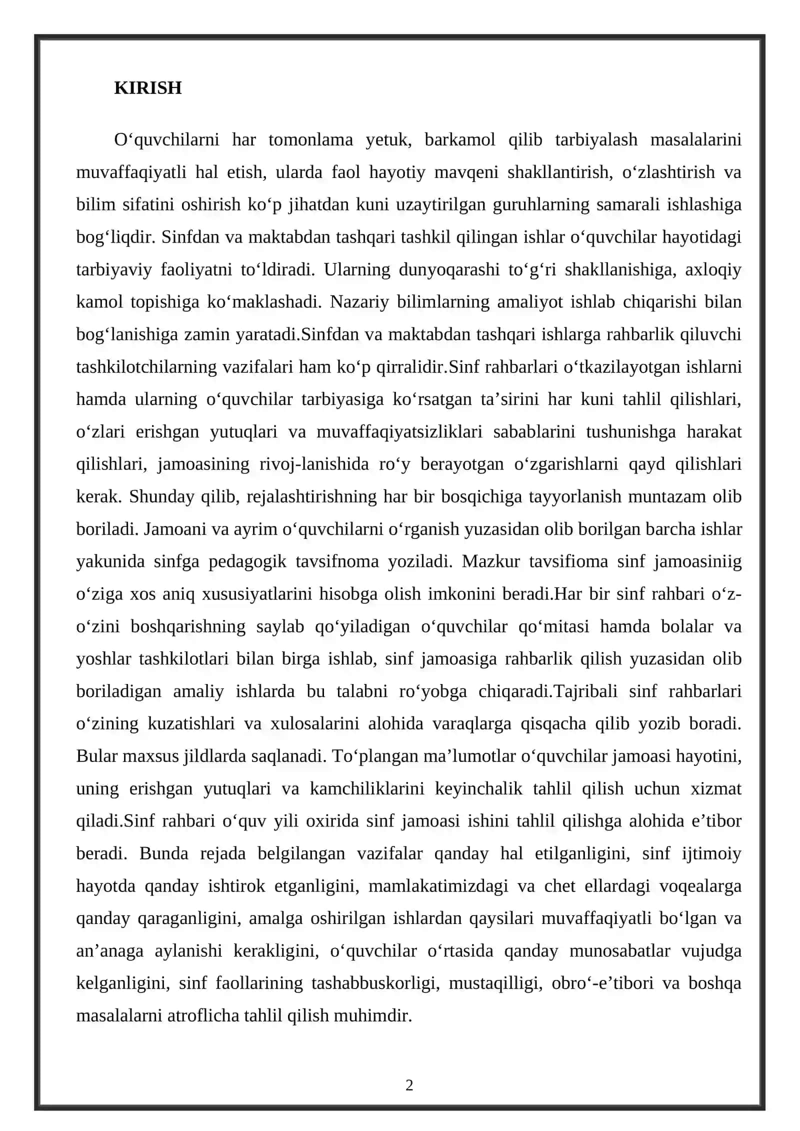 SINF RAHBARI ISHINI TASHKIL ETISH METODIKASI 2
