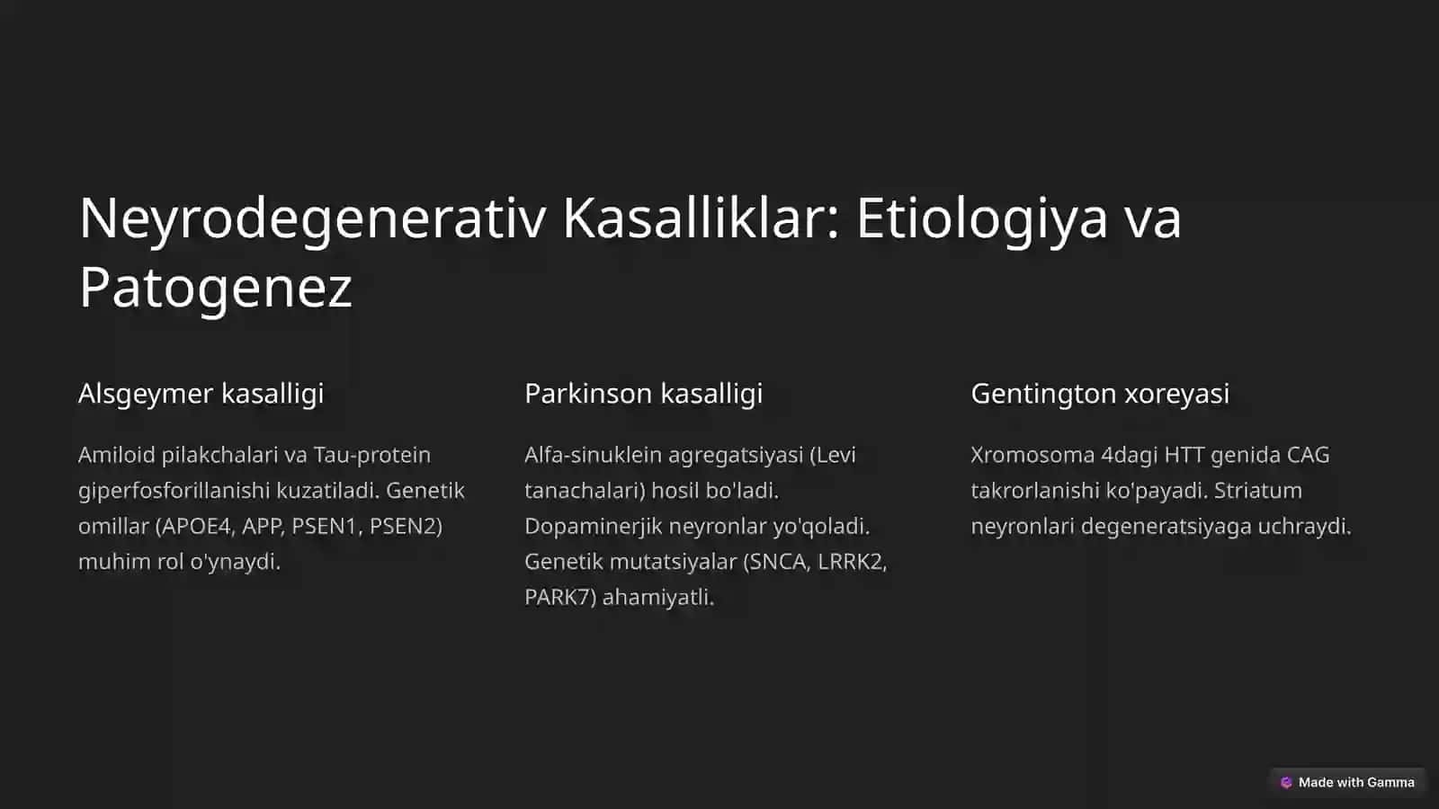 Neyrodegenerativ va Nerv-Mushak Kasalliklari: Kirish 2