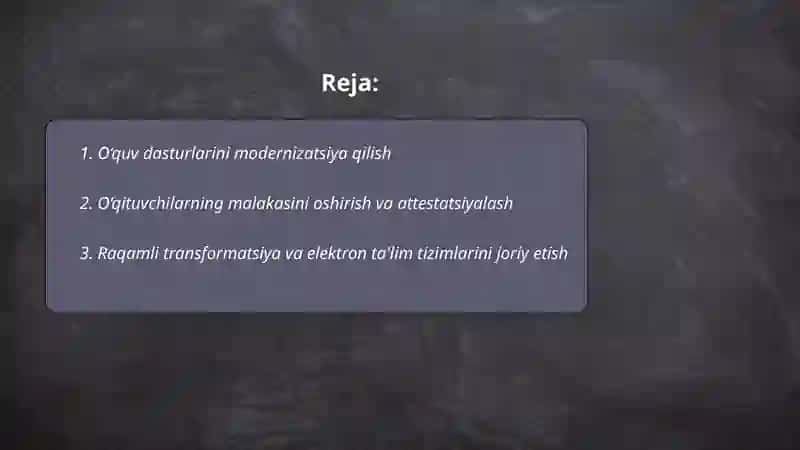 Ta'lim sohasidagi islohotlar 2
