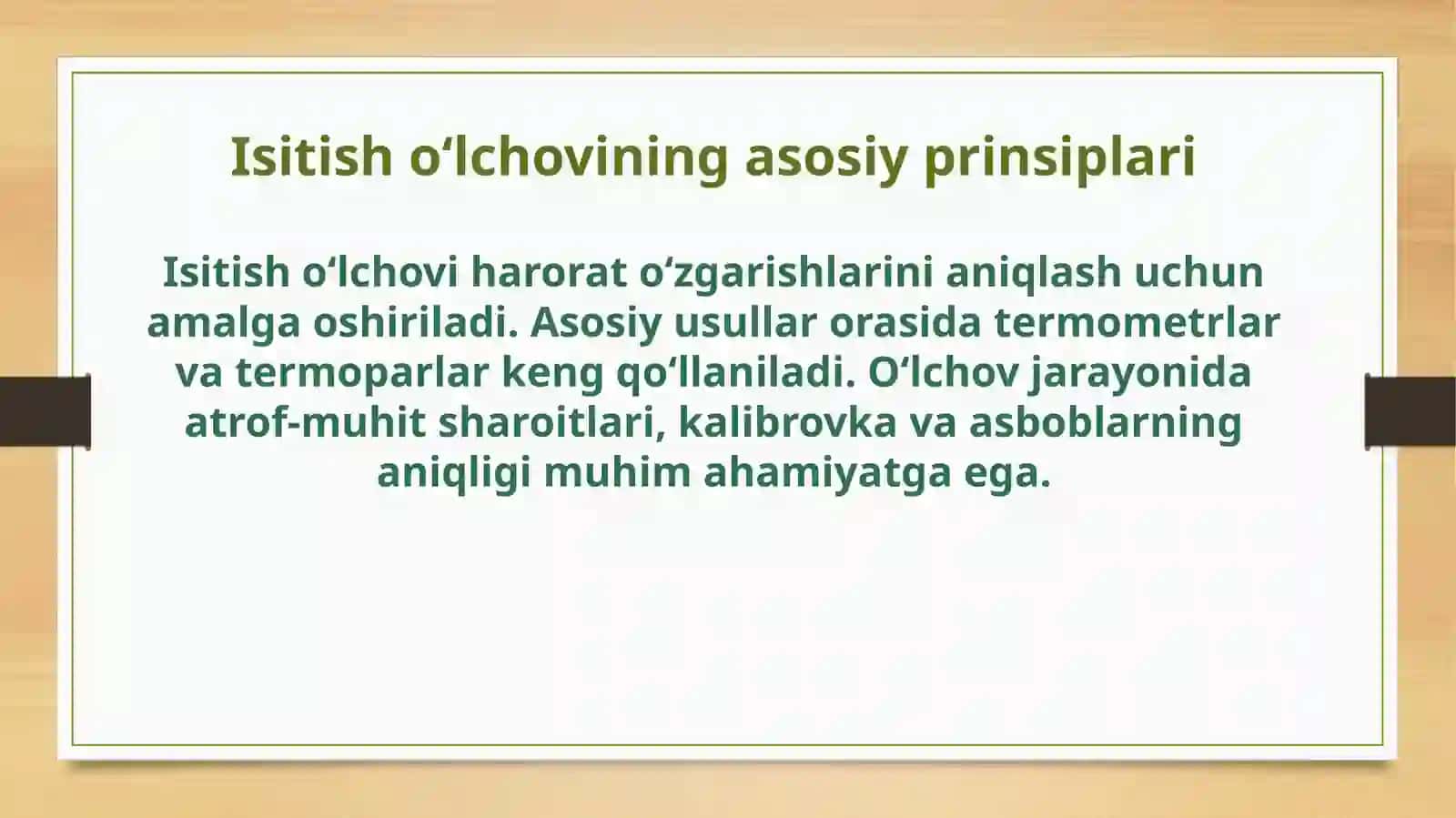 Laboratoriya jihozi, isitish oʻlchovi, optik asboblar, koʻrgazmali qurollar turlari va tabiiy fanlarda ulardan foydalanish metodikasi 2